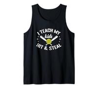 Enseño a mis Hijos a Golpear y Robar Softbol Mamá Camiseta sin Mangas