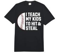 Enseño a mis Hijos a Golpear y Robar un Divertido Juego de béisbol para papá y mamá Comfort Colors Adult Heavyweight T-Shirt