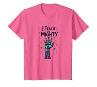 Enseño al poderoso educador de capacitación de educación Especial Camiseta, Niños, Rosa Jaspeado, 4 años