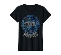 Enseño Máquinas Ciencia de Datos y Aprendizaje Automático Camiseta gráfica económica, Mujer, Negro, S