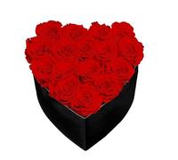 ENSES LOYUFE Caja de rosas preservadas, 18 rosas reales con caja en forma de corazón, rosa eterna que dura de 3 a 5 años, para el día de la madre, San Valentín, cumpleaños, decoración de fiesta (rojo)