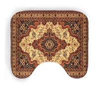 ENSFTF Toilet Mat Classic Bohemian Pattern Non-Slip Absorbent U-Shaped Contour Rug Extra Soft Flannel Contour Bathroom Mats for Toilet Base Washable Bathroom Floor Rug 50 * 40cm