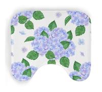 ENSFTF Toilet Mat Hydrangea Pattern Non-Slip Absorbent U-Shaped Contour Rug Extra Soft Flannel Contour Bathroom Mats for Toilet Base Washable Bathroom Floor Rug 50 * 40cm