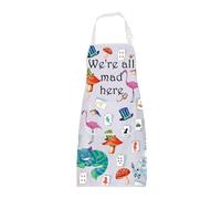 ENSIANTH Delantal de Alicia con bolsillos, diseño de cuento de hadas de Alicia, con bolsillos, para televisión, películas y espectáculos, Alice delantal blanco, M