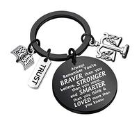 ENSIANTH Regalos de abogado Escalas de justicia Llavero de abogado You Are Braver Than You Believe Abogado de joyería Regalo de abogado Escuela de derecho