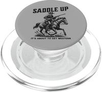 Ensillar está a Punto de Conseguir un Vaquero Occidental a Caballo PopSockets PopGrip para MagSafe