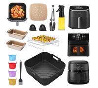 ENSINE Accesorios de freidora de aire para freidora de aire Philips serie 2000 de 6.2 L, compatible con COSORI TurboBlaze 6L/6.2L, incluye forros de silicona, estantes, tazas para magdalenas, latas de