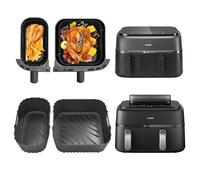 ENSINE Forros de silicona para freidora de aire Philips de doble cesta serie 3000 NA350, accesorios de freidora de aire compatibles con Philips 5000 Series, 2 insertos de freidora de aire para Philips