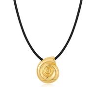 ENSKEFEN Collar de estrella de mar con colgante de concha para mujer, estilo bohemio, playa, cadena dorada, joyería moderna para el océano, Adjustable Size, Latón, No es una piedra preciosa