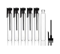 Enslz 100 unidades para muestras de perfume, mini botellas con tapa negra, botella cuentagotas para viajes y fiestas, 3 ml