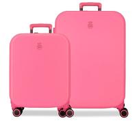 Enso Annie Juego de Maletas Rosa 55/70 cms Rígida ABS Cierre TSA Integrado 116L 7,54 kgs 4 Ruedas Dobles Equipaje Mano