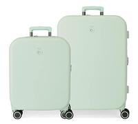 Enso Annie Juego de maletas Verde 55/70 cms Rígida ABS Cierre TSA integrado 116L 7,54 kgs 4 Ruedas dobles Equipaje de Mano