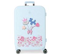 Enso Balloons Maleta Mediana Rígida, Turquesa, 4 Ruedas Dobles