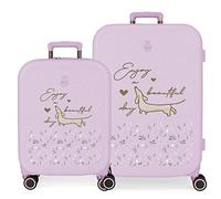 Enso Beautiful day Juego de maletas Rígida, Morado, 4 Ruedas dobles
