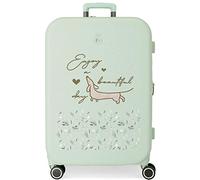 Enso Beautiful day Maleta mediana Verde 48x70x28 cms Rígida ABS Cierre TSA integrado 79L 4,32 kgs 4 Ruedas dobles