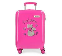 Enso Cat Cuddler Maleta de cabina Rosa 38x55x20 cms Rígida ABS Cierre de combinación lateral 34 2 kgs 4 Ruedas dobles Equipaje de Mano