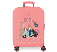 Enso Ciao Bella Maleta de Cabina Rosa 40x55x20 cms Rígida ABS Cierre TSA Integrado 37L 2,74 kgs 4 Ruedas Dobles Equipaje Mano