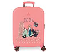 Enso Ciao Bella Maleta de Cabina Rosa 40x55x20 cms Rígida ABS Cierre TSA Integrado 37L 3,22 kgs 4 Ruedas Dobles Equipaje Mano