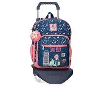 Enso Ciao Bella Mochila Escolar con Carro Azul 30x38x12 cms Poliéster 13,68L