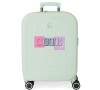 Enso Cute girl Maleta de cabina Verde 40x55x20 cms Rígida ABS Cierre TSA integrado 37L 3,22 kgs 4 Ruedas dobles Equipaje de Mano