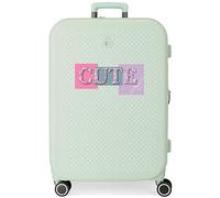 Enso Cute Girl Maleta mediana Verde 48x70x28 cms Rígida ABS Cierre TSA integrado 79L 4,32 kgs 4 Ruedas dobles