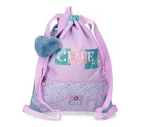 Enso Cute girl Mochila Saco Con Cremallera Morado 35x46 cms Poliéster