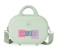 Enso Cute girl Neceser Adaptable con Bandolera Verde 29x21x15 cms Rígido ABS 9,14L 2,52 kgs