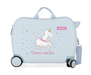 Enso Dreams Come True Maleta Infantil Azul 50x38x20 cms Rígida ABS Cierre de combinación Lateral 34L 1,8 kgs 4 Ruedas Equipaje de Mano