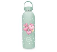 Enso Enso Hearts Botella de Acero Inoxidable Verde 7,4x23,5x7,4 cms Acero Inoxidable