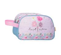 Enso Full of Flowers Neceser Dos Compartimentos Adaptable Rosa 26x16x10 cms Poliéster by Joumma Bags