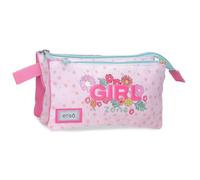 Enso Girl Zone Estuche Triple Fucsia 22x12x5 cm Poliéster