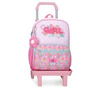 Enso Girl Zone Mochila Infantil, Mochila Escolar, Fabricada en Poliéster, Ruedas Dobles de Giro multidireccional, Múltiples Formas de Usarlo, Rosa