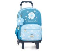 Enso Happiness mochila infantil, mochila escolar, fabricada en Poliéster, ruedas dobles de giro multidireccional, Múltiples formas de usarlo, azul