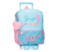 Enso Jungle Mood mochila infantil, mochila escolar, fabricada en Poliéster, ruedas dobles de giro multidireccional, Múltiples formas de usarlo, azul