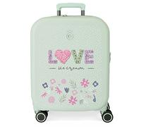 Enso Love Ice Cream Maleta de Cabina Verde 40x55x20 cms Rígida ABS Cierre TSA Integrado 37L 3,22 kgs 4 Ruedas Dobles Equipaje Mano