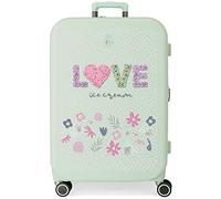 Enso Love Ice Cream Maleta Mediana Verde 48x70x28 cms Rígida ABS Cierre TSA Integrado 79L 4,32 kgs 4 Ruedas Dobles