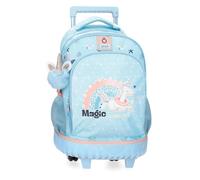 Enso Magic summer mochila infantil, mochila escolar, fabricada en Poliéster, ruedas dobles de giro multidireccional, Múltiples formas de usarlo, rosa y azul