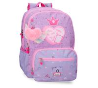 Enso Queen Of Hearts Mochila Escolar Doble Compartimento Morado 32x44x17 cm Poliéster 23,94L