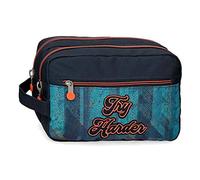 Enso Try Harder Neceser Doble Compartimento Adaptable Azul 24x15x10 cms Poliéster
