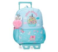 Enso Unicorn Paradise Mochila Escolar con Carro Turquesa Azul 30x38x12 cm Poliéster 13,7L