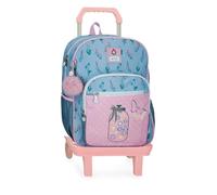 Enso We Love Flowers Mochila Escolar con Carro Rosa 30x38x12 cms Poliéster 13,68L