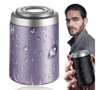 Enspiracle Mini Shaver - Newest Unisex Mini Portable Electric Shaver, Pocket Size Electric Shaver for Men, Portable USB Rechargeable Waterproof Electric Razor for Men (Purple)