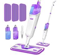 Enspoway Dottle - Mopa pulverizadora con botella, mopa húmeda y seca para limpiar suelos con 3 almohadillas de microfibra reutilizables + 1 raspador para madera dura, laminada, madera, cerámica, uso