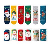 ENSTAB 5 pares de calcetines de Navidad de algodón para niños y niñas, 6 Par, 3-5 años