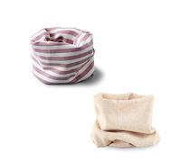 ENSTAB Juego de 2 bufandas con asa para niños, de algodón, para otoño e invierno, bufanda circular para calentar el cuello, para niña y niño, W22/L40