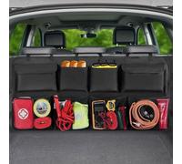 Enstiler Organizador Maletero Coche, Bolsas para Maletero del Coche de Malla para Coche con 8 Bolsillos, Correa Ajustable y 3 Cinta de Fijación, Adecuado para SUV, MVP