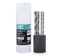 ENT 09256 Juego de 6 brocas para madera Ø 4, 5, 6, 8, 10 y 12 mm, longitud 150 mm, longitud útil 100 mm, brocas helicoidales afiladas en HSS, adecuadas para taladros inalámbricos