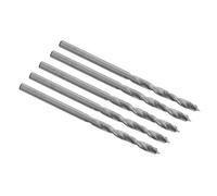 ENT 50030 HSS-G Premium: Brocas para madera en pack de 5 piezas de 3 mm de diámetro, 30 mm de longitud útil y 61 mm de longitud total con punta centradora y labios de corte