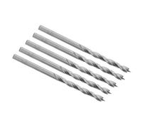 ENT 50040 HSS-G Premium: Brocas para madera en pack de 5 piezas de 4 mm de diámetro, 40 mm de longitud útil y 74 mm de longitud total con punta centradora y labios de corte