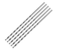 ENT 50404 Broca de madera de espiral Ø 4 mm en paquete de 5 unidades, extra larga de 150 mm, HSS-G, con punta de centrado y cortador preliminar, D 4 x NL 100 x GL 150 mm, vástago cilíndrico